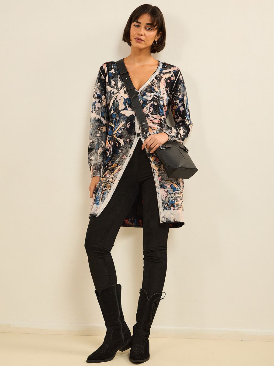 קרדיגן- ארוך מודפס