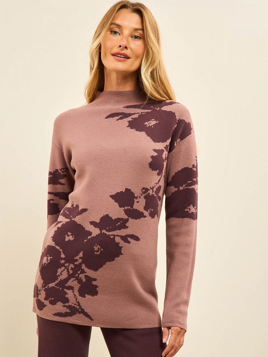 סריגי ג’קארד פרחים