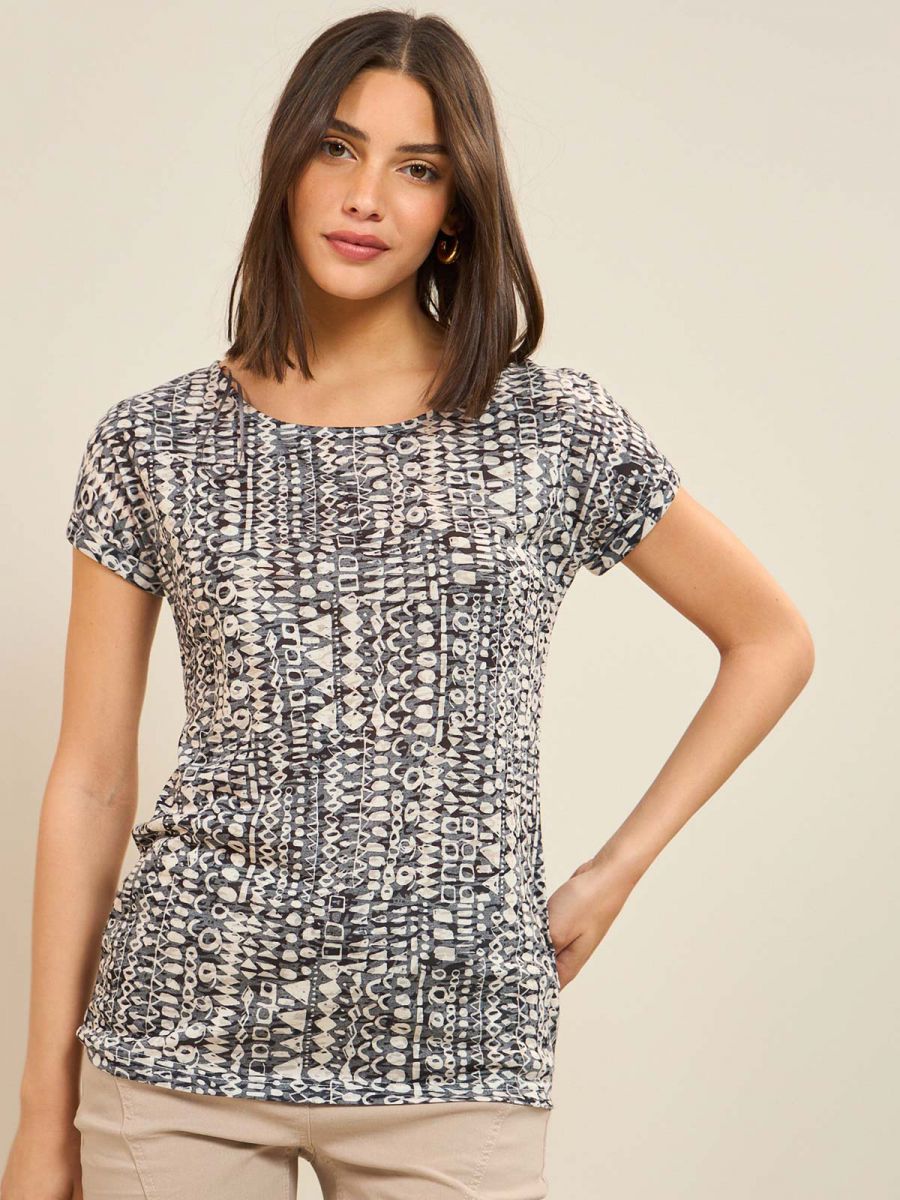 טי-שירט צרובה מודפסת