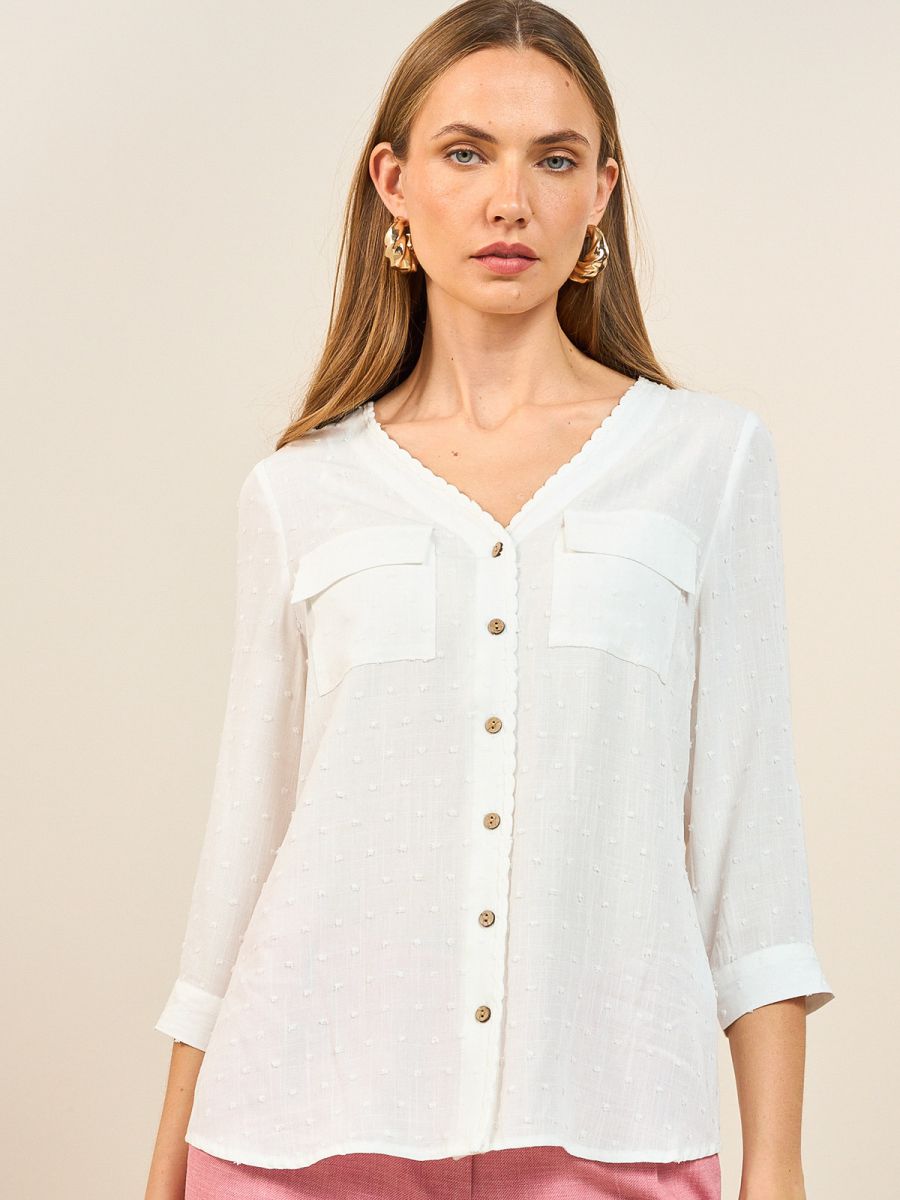 חולצת ויסקוזה נקודות