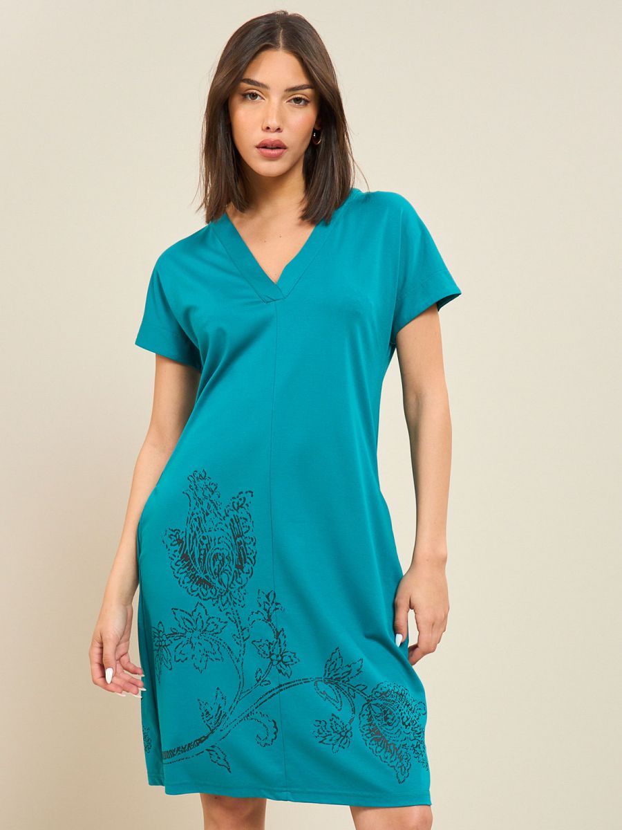 שמלת ג’רסי מונוכרום