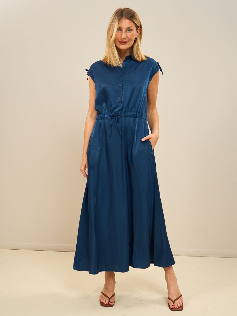 שמלת ויסקוזה דפוס או חלק