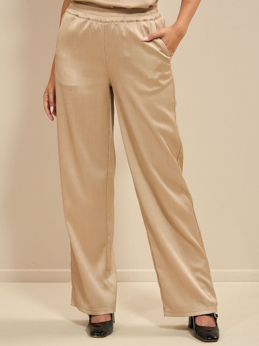 מכנסי פליסה עם גומי