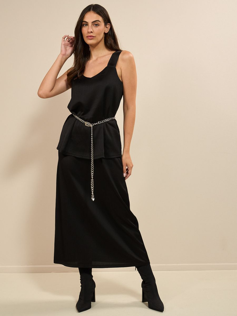 חצאית פליסה עם גומי