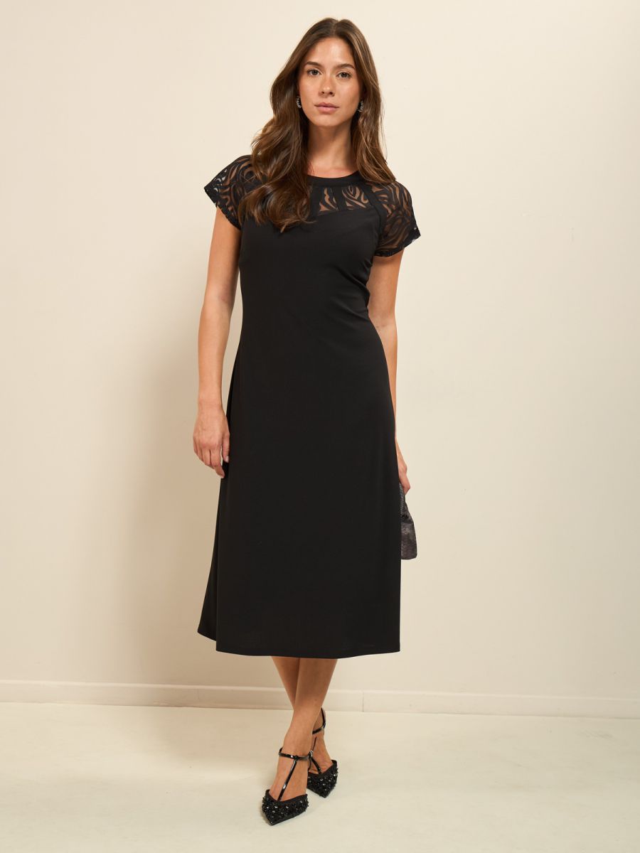 שמלת ערב שילוב תחרה