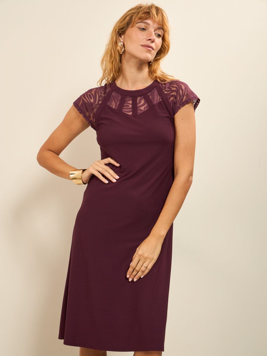 שמלת ערב שילוב תחרה