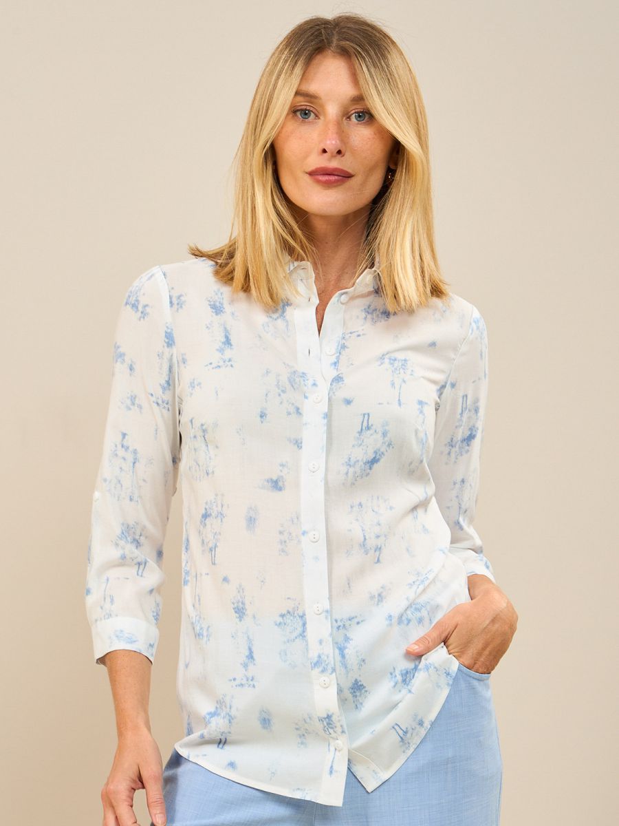 חולצת מכופתרת מודפסת