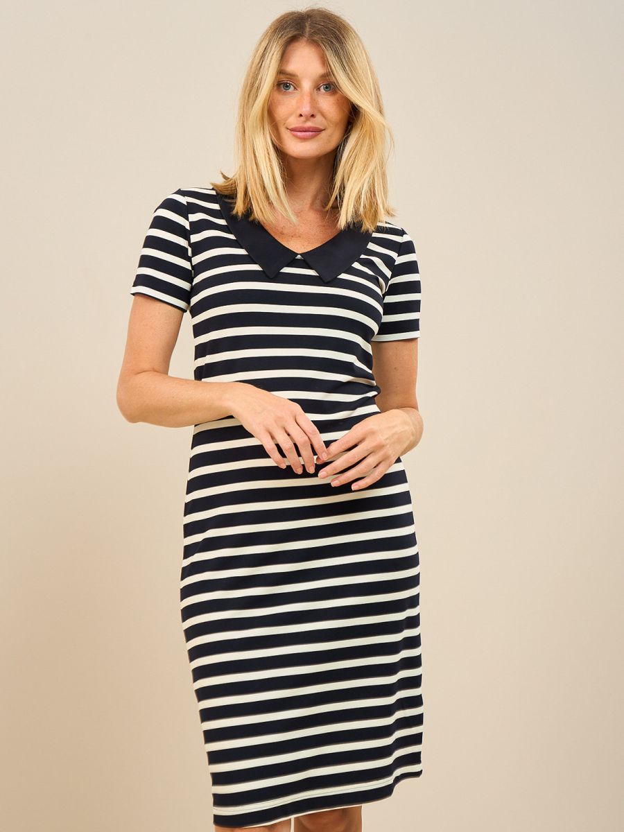 שמלת פסים צוורון