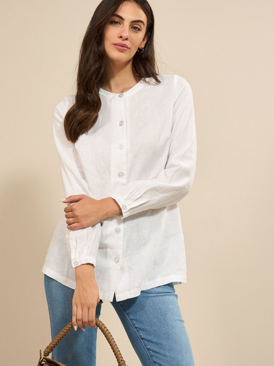 חולצת פשתן מכופתרת