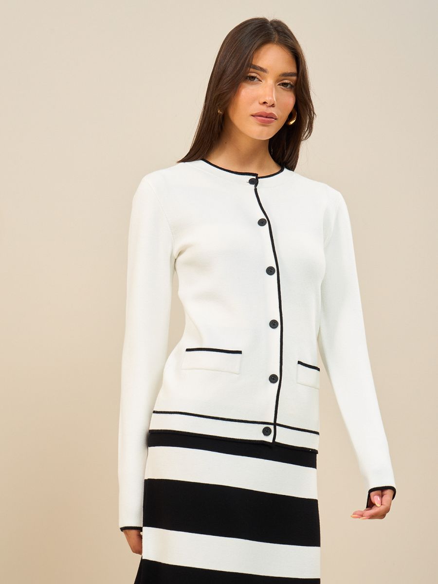 קרדיגן-קצר עם כיסים