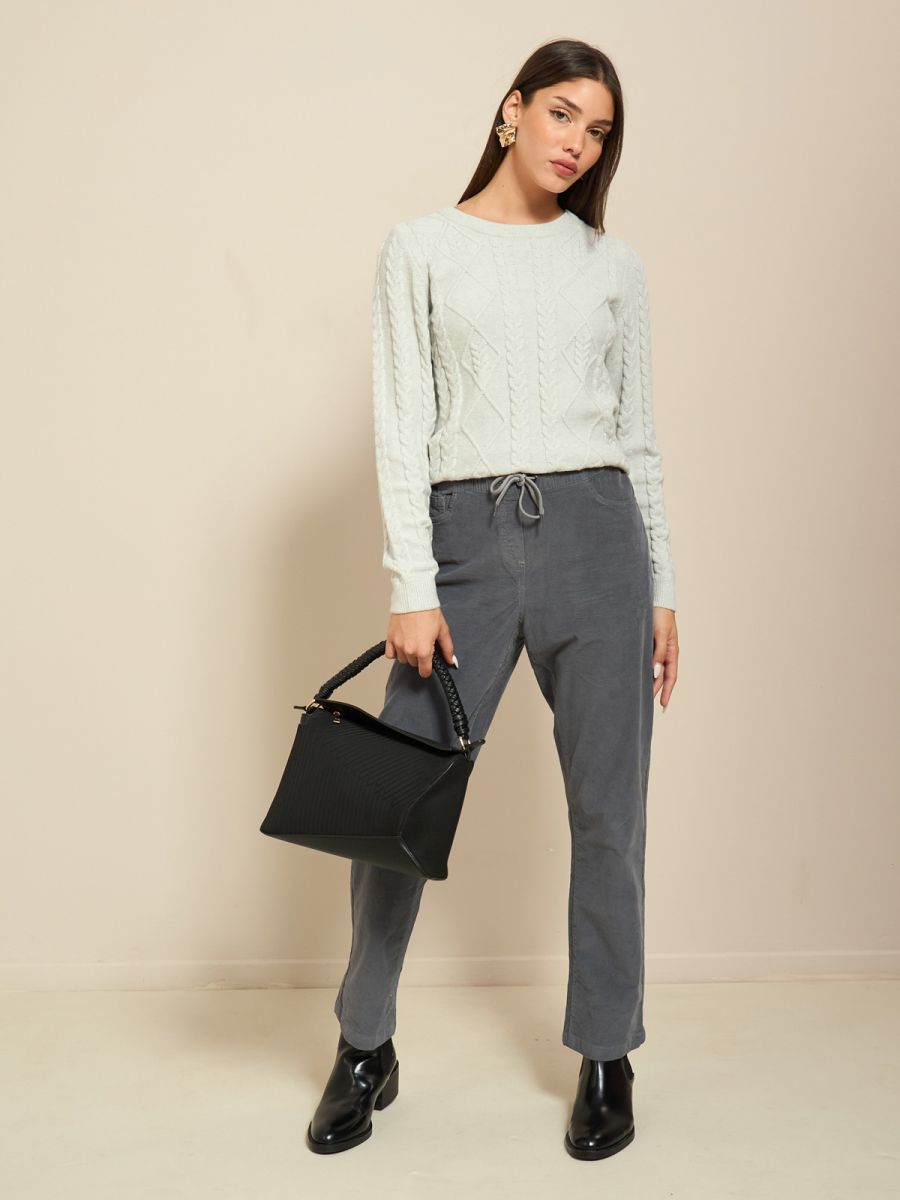 מכנסי קורדורוי עם גומי