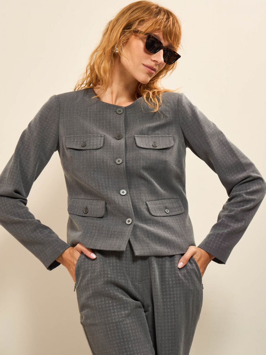 ז’קט PO טקסטורה קצר