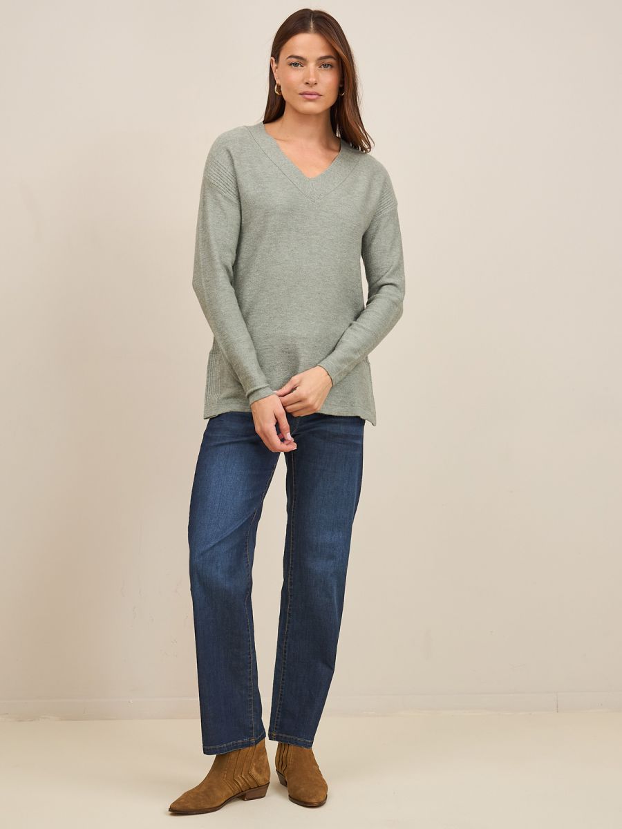 סריג טוניקה ו מחשוף V