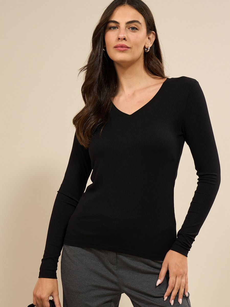 חולצת ריב מחשוף וי