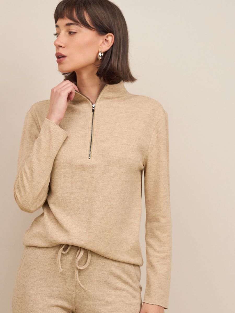 סריג 1/2 גולף עם רוכסן