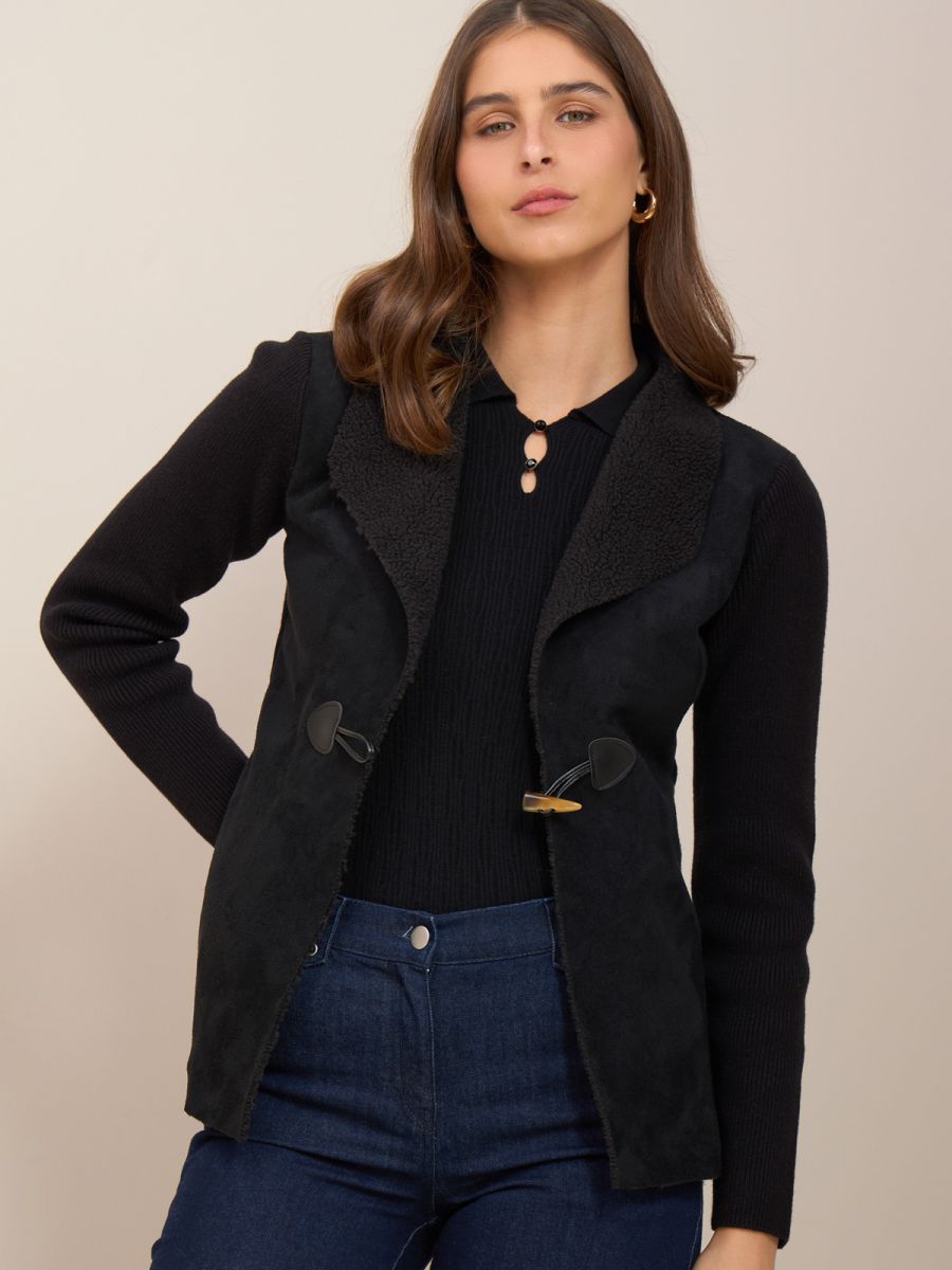 קרדיגן-סריג שילוב פרווה