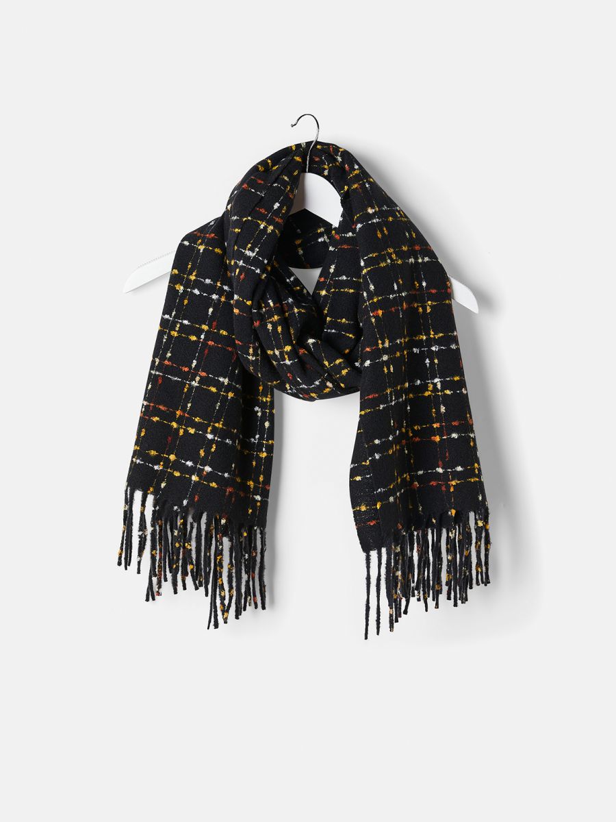 צעיף רך רקום פסים צבעוני