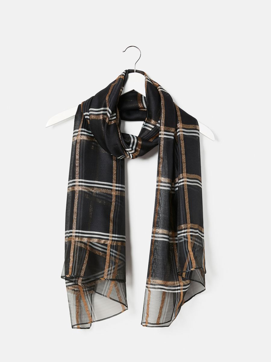 צעיף שיפון משבצת ופוייל