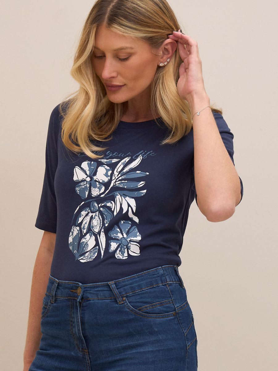 עטישרט פרומו דפוס פרחים