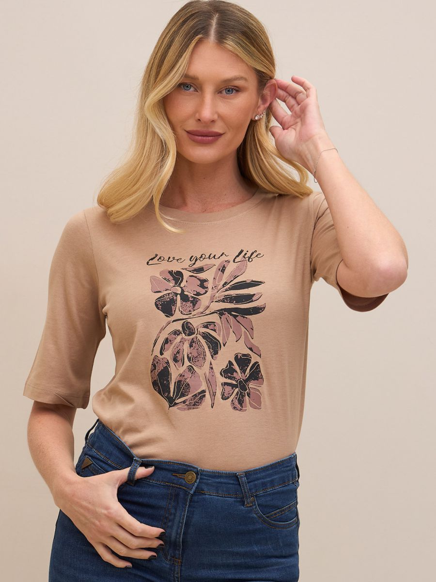 עטישרט פרומו דפוס פרחים