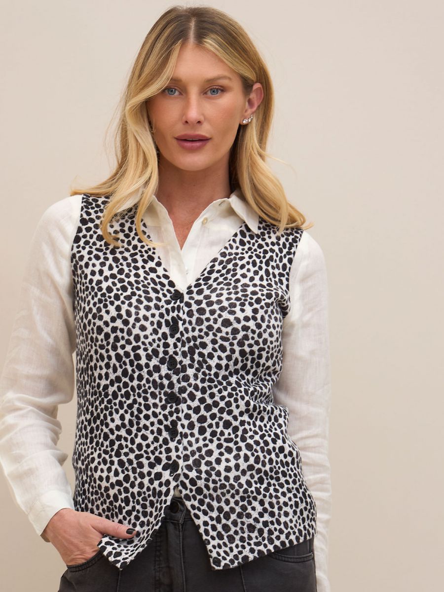 וסט סריג מודפס