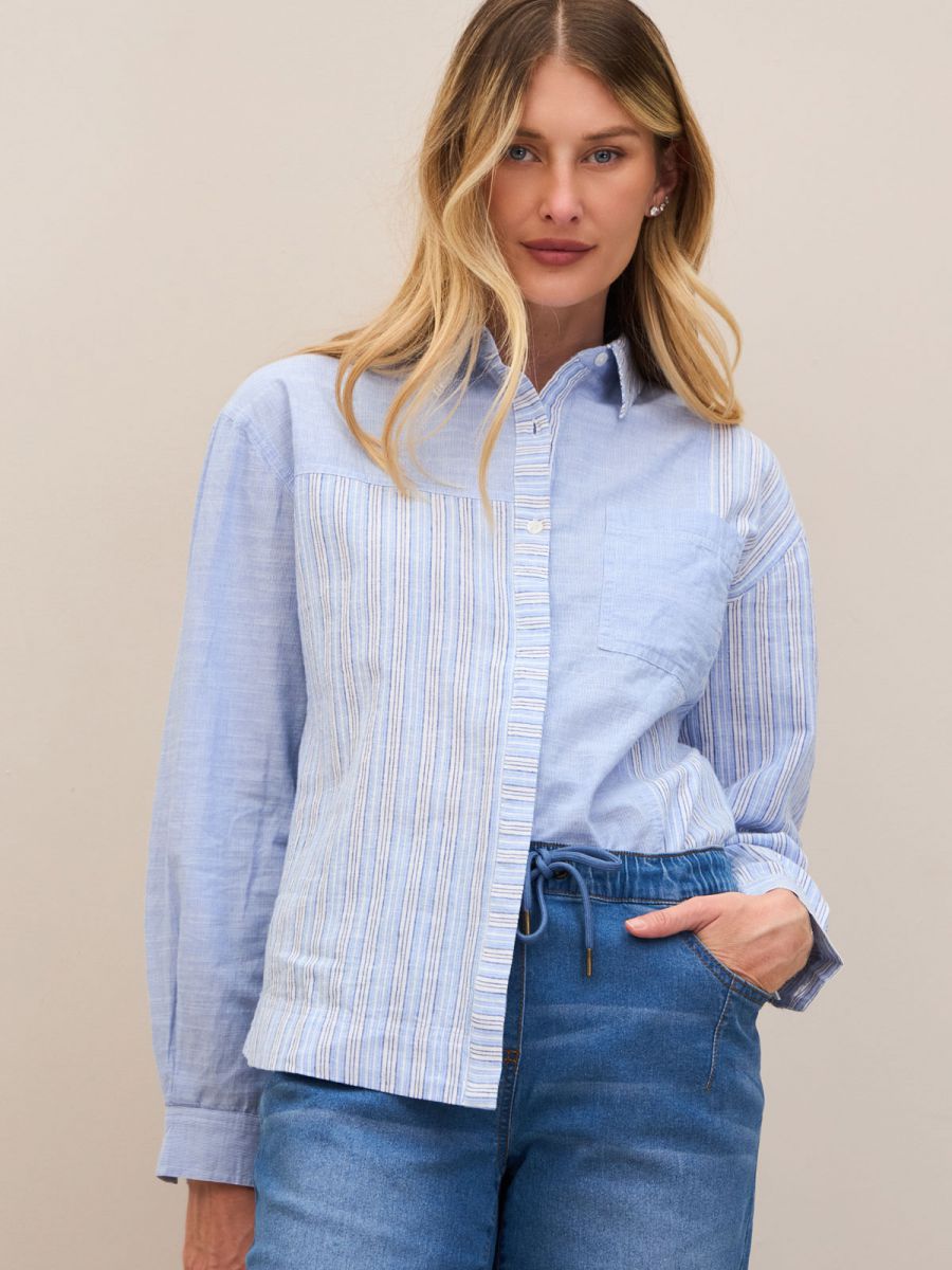 חולצת  פסים משולבת