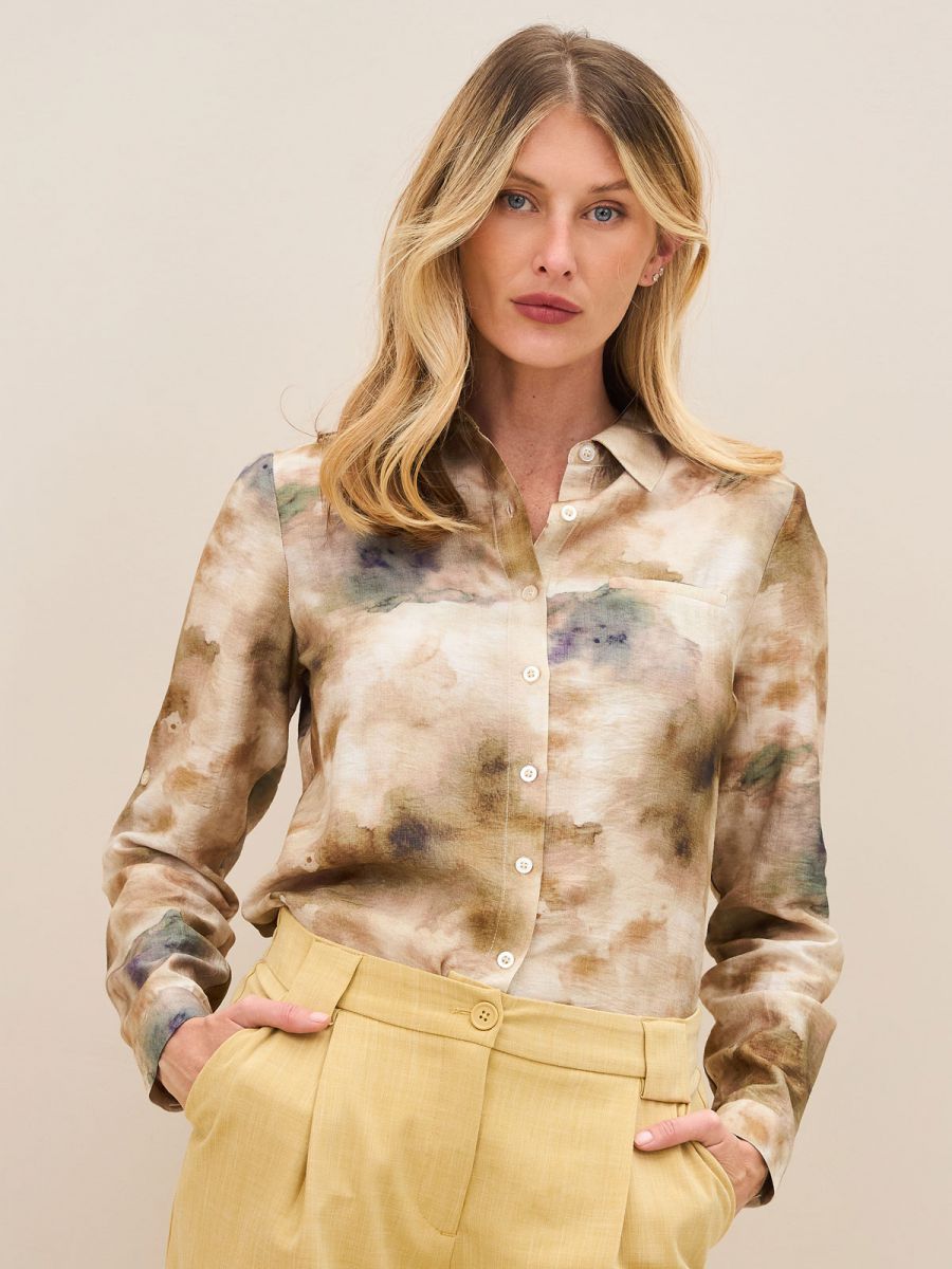 חולצת מכופתרת דפוס