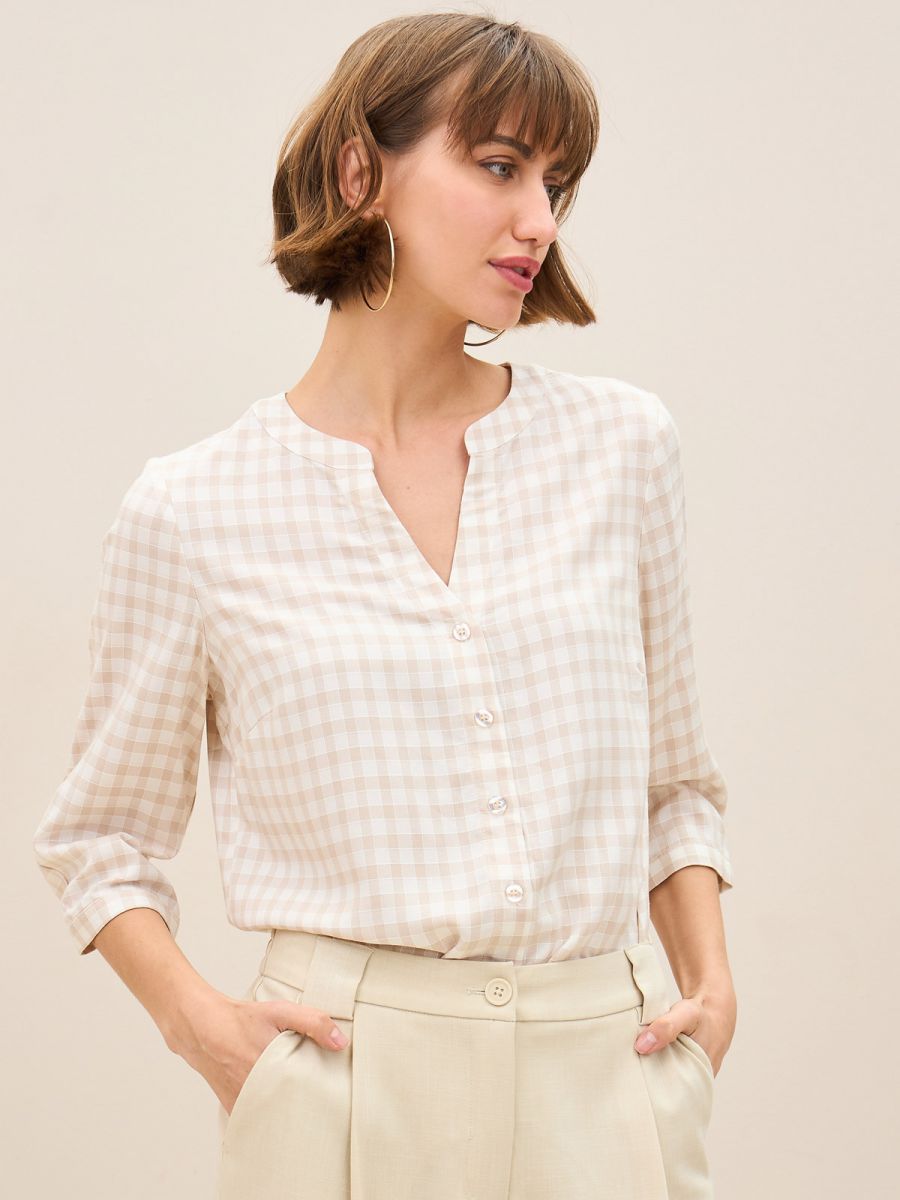 חולצת מכופתרת משובצת