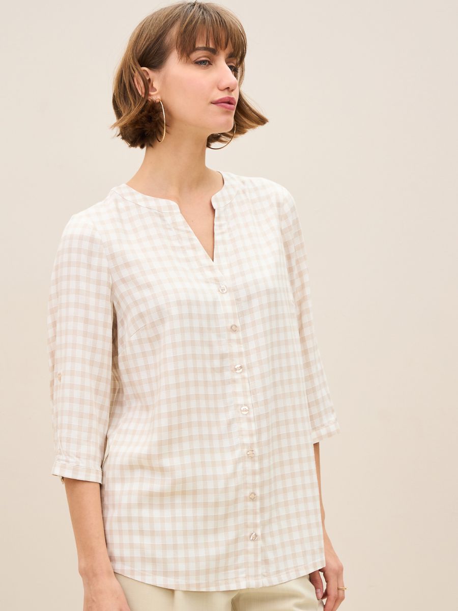 חולצת מכופתרת משובצת