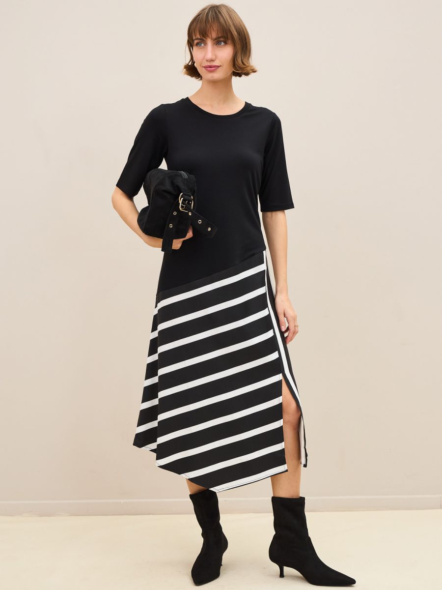 שמלת 2 בדים ופסים