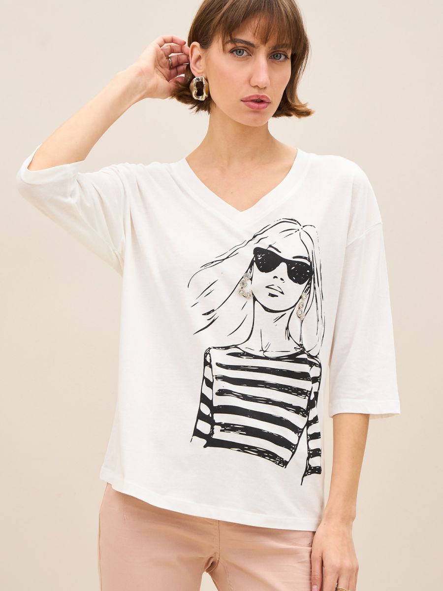 טישרט פרומו דפוס אישה