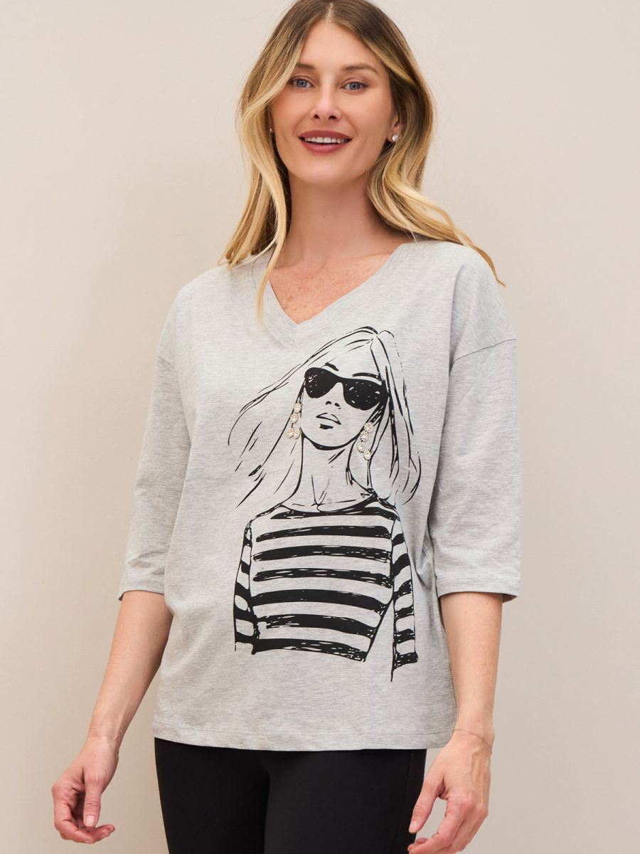 טישרט פרומו דפוס אישה