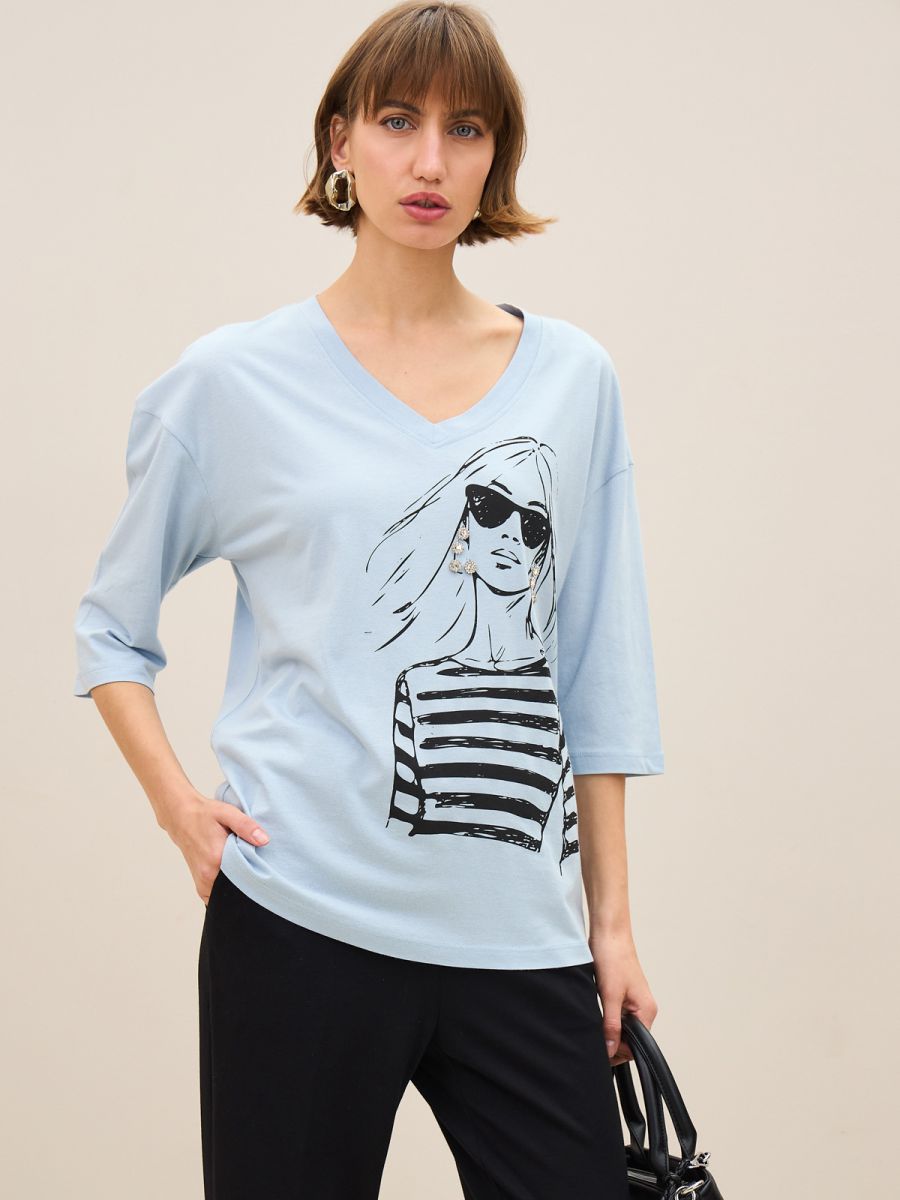 טישרט פרומו דפוס אישה