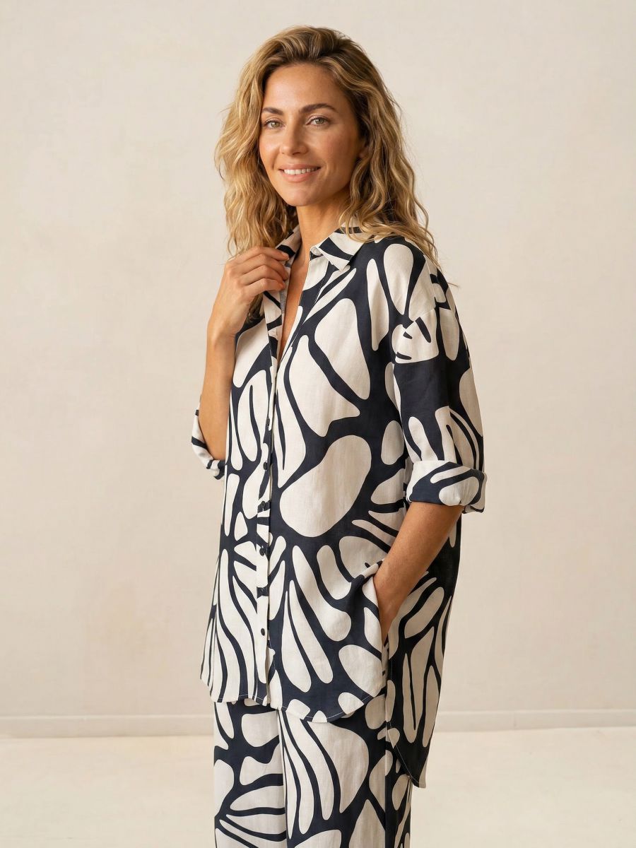 חולצת מכופתרת - דפוס