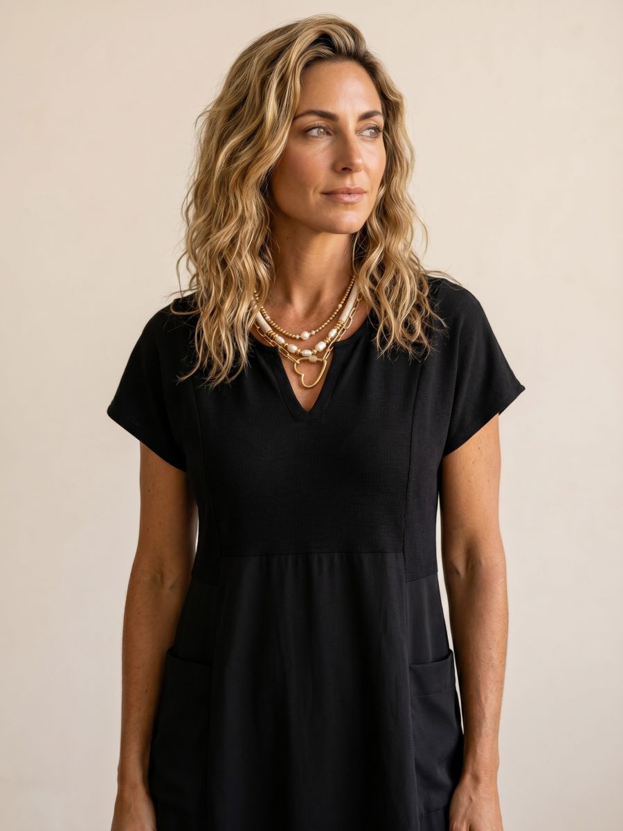 שמלה מ2 בדים