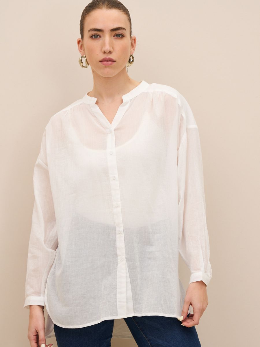 חולצה וואל עם כיווץ בכתף