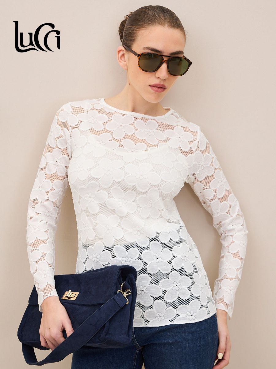 טי שרט-תחרה פרחים LBC