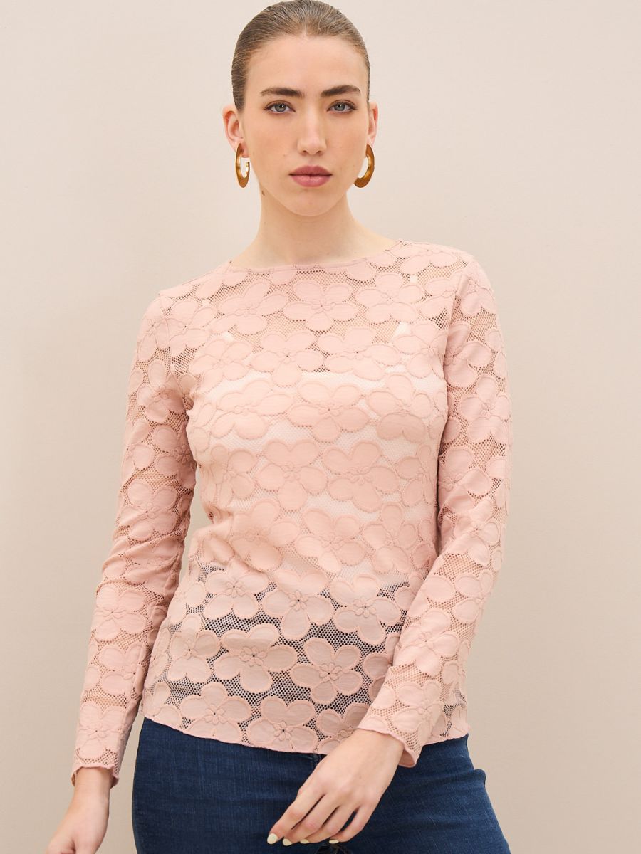 טי שרט-תחרה פרחים LBC