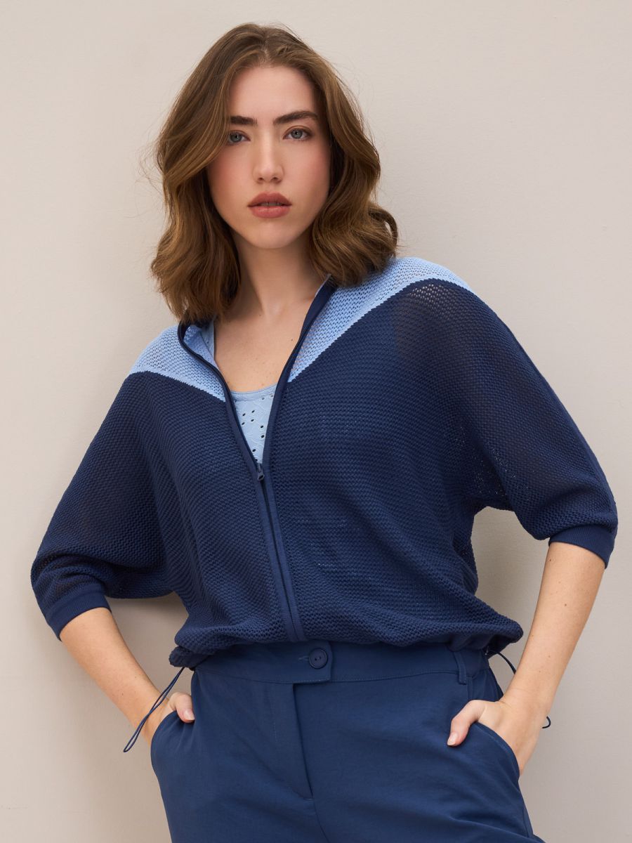 סריג קרופ חתכים עם רוכסן