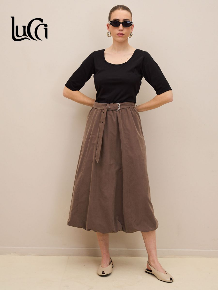 שמלה שילוב וחגורה