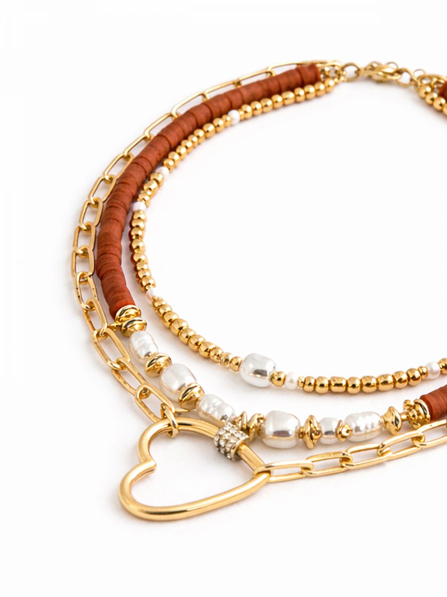 שרשרת שורות תליון לב