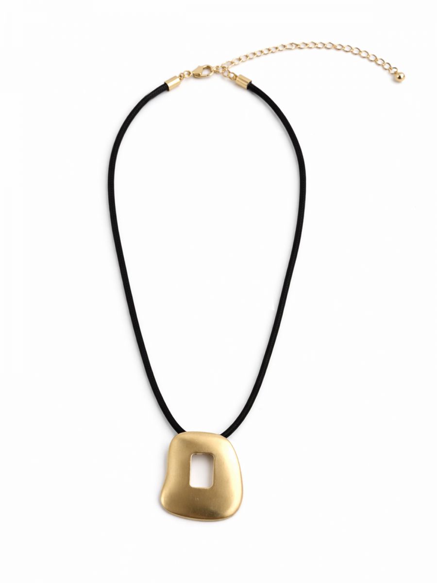 שרשרת תליון זהב מלבני