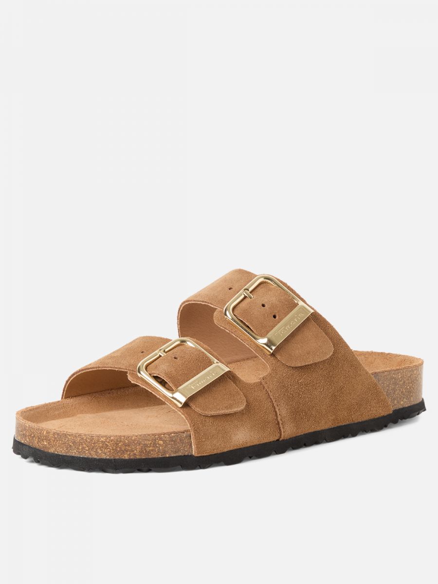 כפכפי קיץ מעור בעיצוב מוקפד. תמריס TAMARIS.