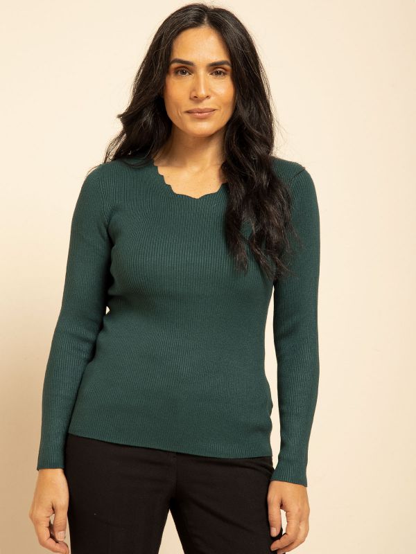 סריג בייסיק  מחשוף זיג זג