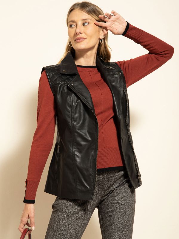 וסט עור קצר