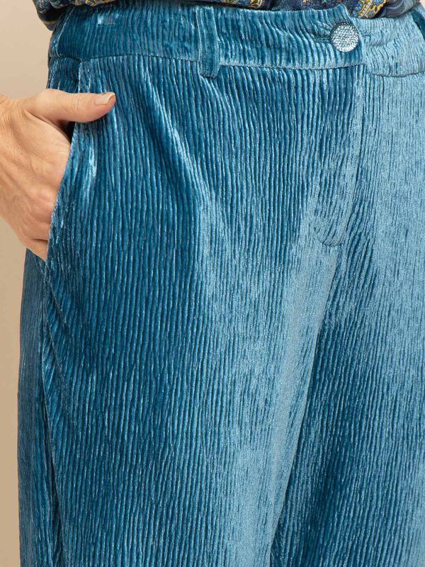 מכנסי  קטיפה פליסה