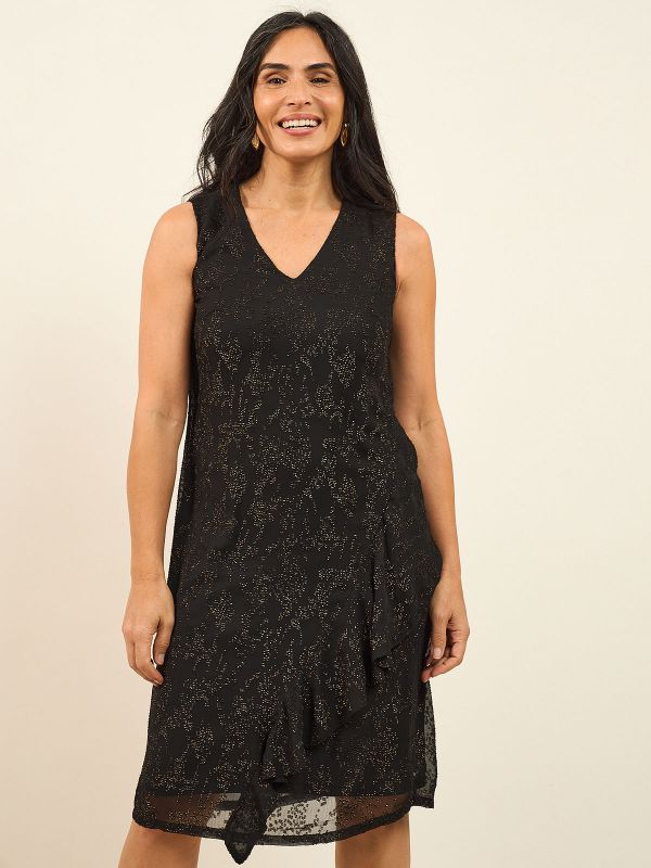 שמלת שיפון עם וולן