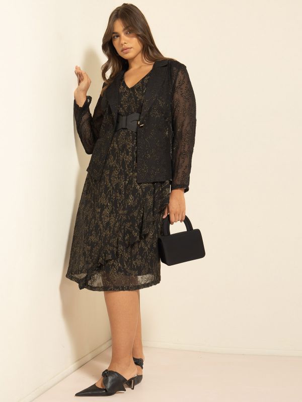 שמלת שיפון עם וולן