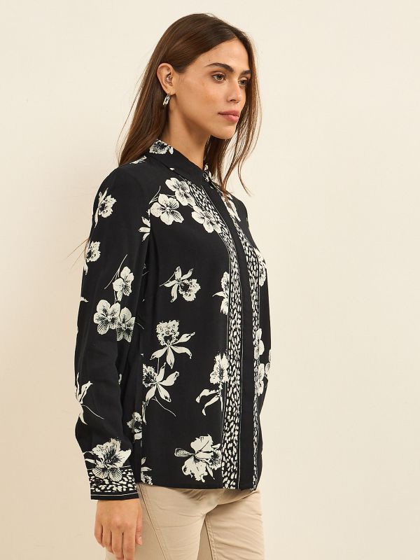 חולצה מודפסת פרחים