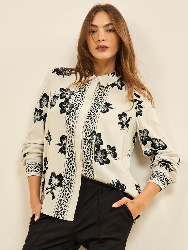 חולצה מודפסת פרחים